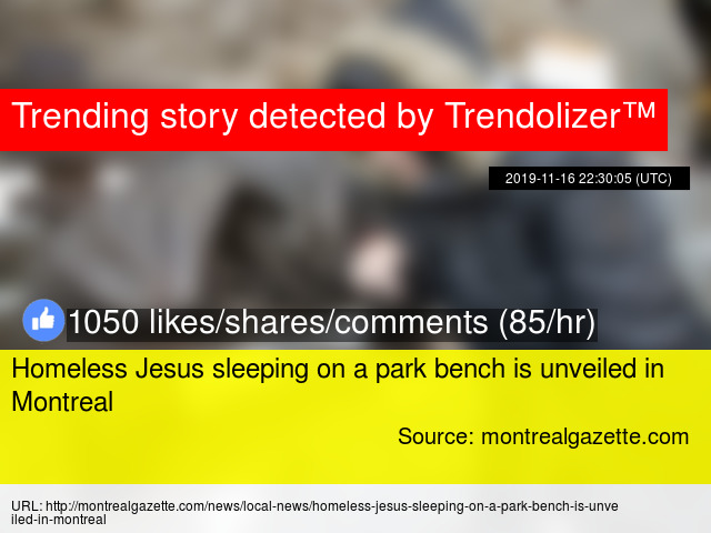 Homeless Jesus Sleeping On A Park Bench Is Unveiled In Montreal